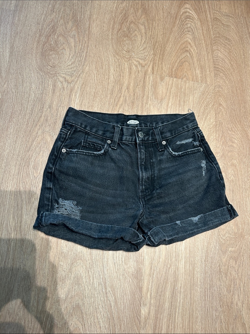 Black Distressed Denim Women’s Shorts